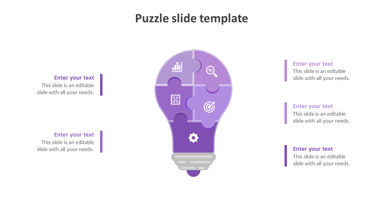 Free - Stunning Puzzle Slide Template With Purple Color Model